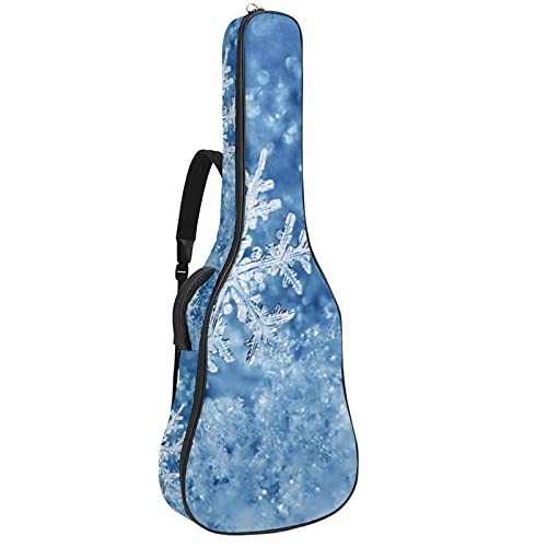 Gitarrentasche Schutz- und Transporttasche für akustische und klassische Gitarren wasserfest und gepolstert Winter 108.9x42.9x11.9 cm