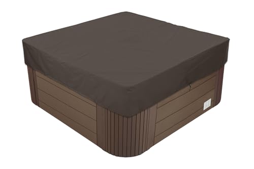 BaCover Outdoor Whirlpool Abdeckung, 210D Oxford-Gewebe Wasserdicht UV-Schutz Spa Hot Tub Pool Abdeckun Quadratische Pool Schutzabdeckung,Kaffee,228x228x30cm