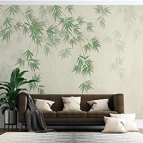 XLMING Grünes Bambusblatt Kunst 3D Tapete Home Dekoration Wohnzimmer Sofa Schlafzimmer Tv Hintergrund Wand-200cm×140cm