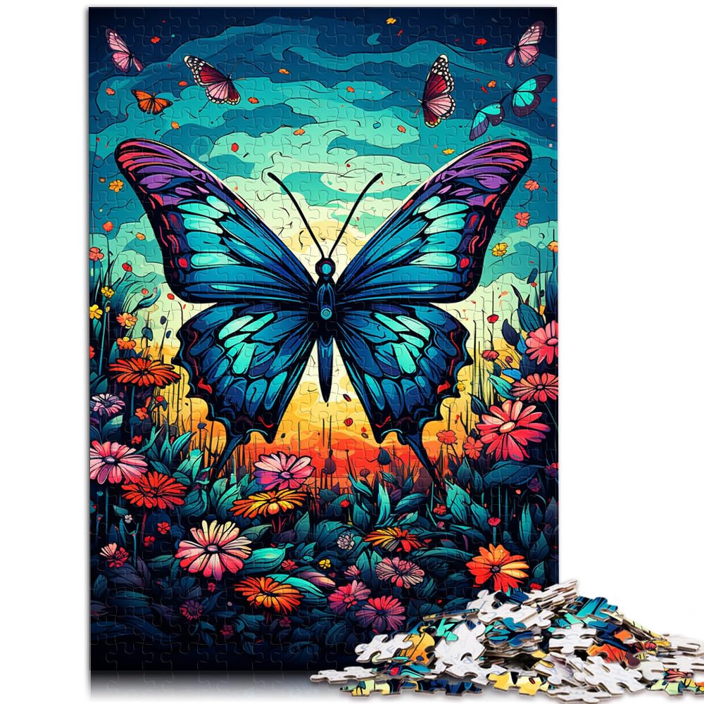 Puzzles für Fantasie, farbenfrohes Gemälde, Schmetterling für Erwachsene, Puzzles mit 1000 Teilen, Holzpuzzles, Entspannungspuzzles, Spiele für Erwachsene und Familien (50 x 75 cm)