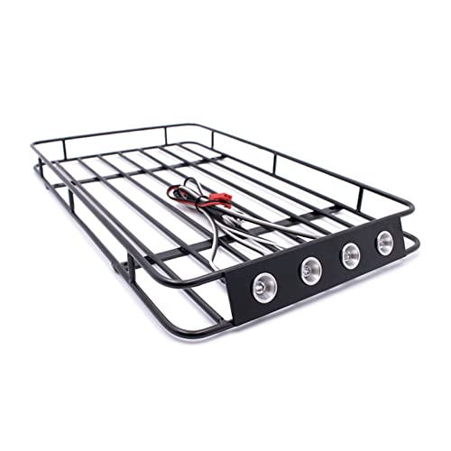 DOFABI Racing Metall Dach Rack 235 * 140 * 20mm Mit Lampen Lichter RC Crawler Auto Ferngesteuerter Autodachträger