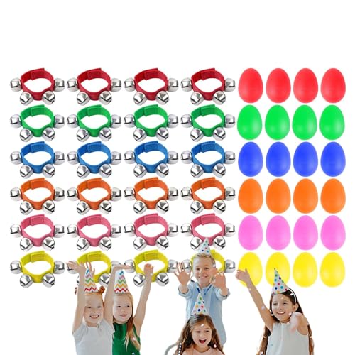 Lyricalist Jingle Bell Armband, Jingle Bells für Kinder,Musikalisches Rhythmus-Spielzeug - Percussion-Rhythmus-Armband, Glocken zum Musiklernen, Eierschüttler, Percussion-Spielzeug, Glocken-Armband