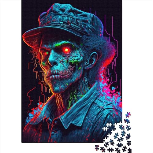 1000-teiliges Puzzle für Erwachsene, Teenager, junger Gangster-Zombie, Holzpuzzle für Erwachsene, Puzzle, Entspannungspuzzle, Spiele, Denksportaufgabe, 75x50cm