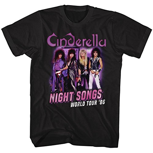 American Classics Cinderella Rockband n Songs Tour 2-Sided T-Shirt für Herren Hälfte Schwarz