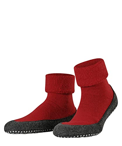 FALKE Herren Cosyshoe Wärmender Stopppersocken mit Silikondruck und innenliegendem Plüsch, Rot (fire), 43-44