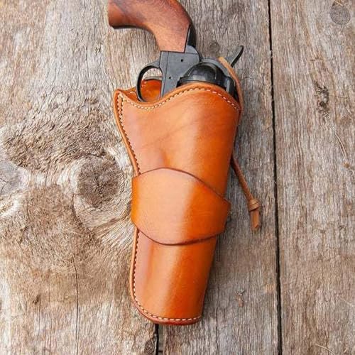 MDFCZXP Mode Mittelalter Retro Pistole Holster Kunstleder Western Cowboy Waffenhalter für Frauen Männer Kostümzubehör,Braun,20cm