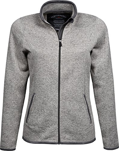 Tee Jays Damen Damen Strick Fleece Jacke "Aspen" 9616 Grey Melange S