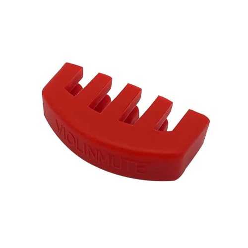 Tragbarer Violindämpfer aus Gummi für 4/4 3/4 1/2 Violin-Übungszubehör (Color : Red)