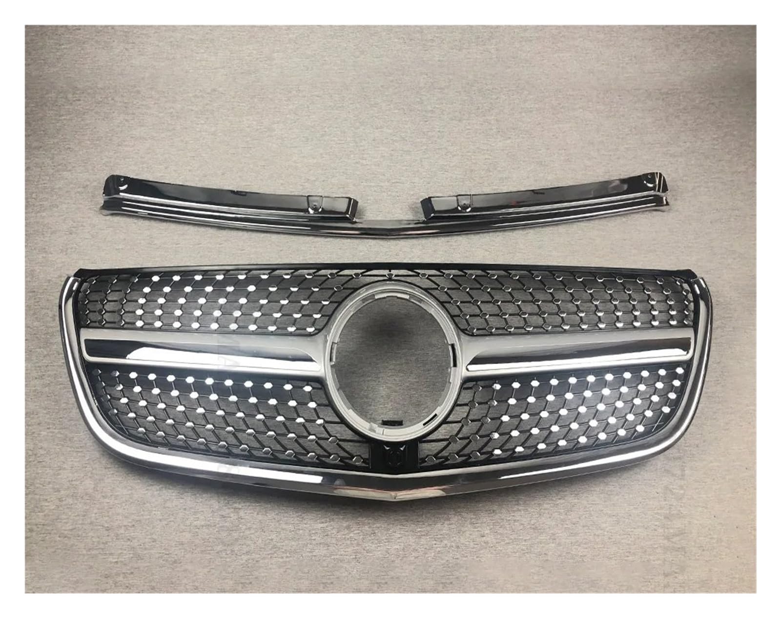 Frontgrills Für Benz W447 Vito 2015-2023 GT GTR Diamant Stil Front Stoßstange Kühlergrill Einlass Mesh Grill Gitter Styling Tuning Front Bumper Grille(2015-2019 DM Silvery)