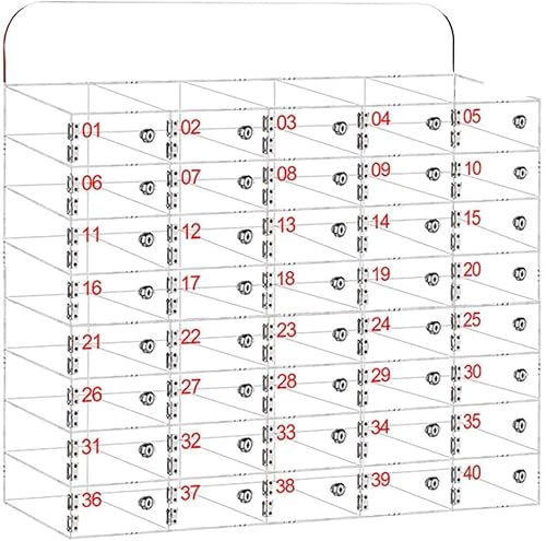 Handy-Schließfach, durchsichtige Handy-Aufbewahrungsbox aus Acryl mit Türschlössern und Schlüsseln, Wandmontage für Büro, Schule, Klassenzimmer, Fabrik, 40