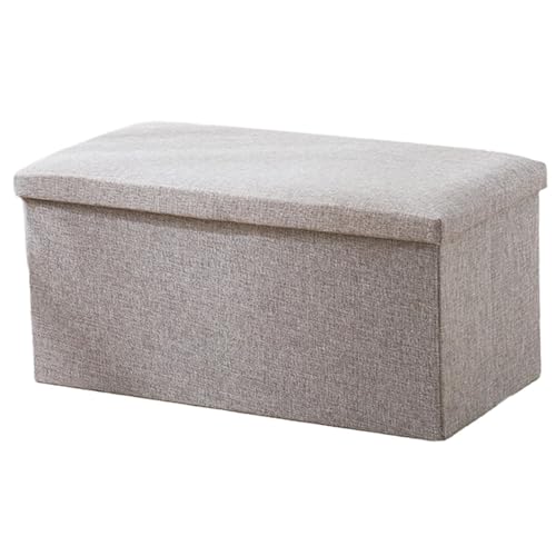 LearnLyrics 1/2 Stück Ottoman-Bank – elegantes Design, Bankhalter, Ottomanen-Aufbewahrungsbox, faltbarer grauer Ottoman-Aufbewahrungshocker, große Kapazität, Truhe, Fußstütze, Bank zum Sitzen und