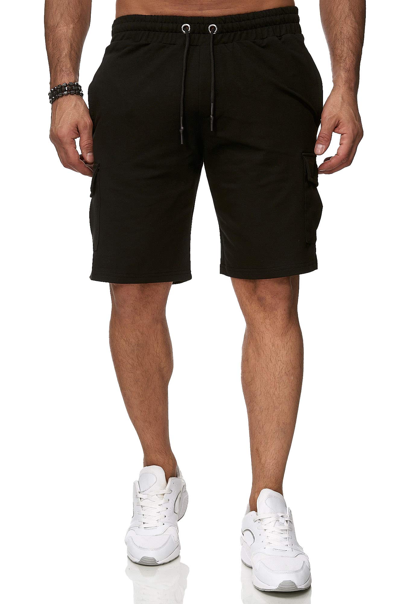 Reslad Kurze Hose Herren Cargo Bermuda Shorts Jogginghose Sport-Hose RS-5069 Schwarz S