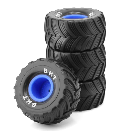 Carriere 4 Stück 100 mm 1/10 Truck Reifen Rad 12 mm Sechskant für 1/18 Mini RC Auto Upgrade-Teile, Blau