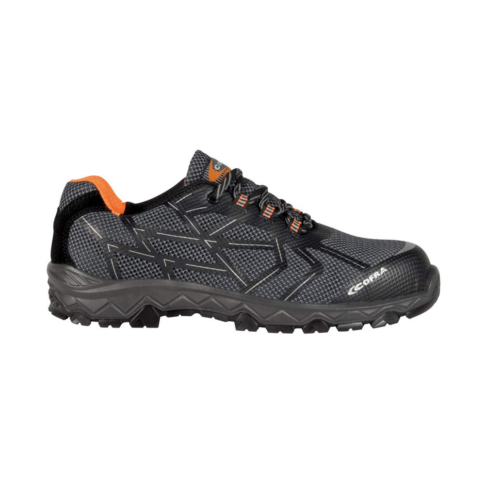 Cofra TN000-000.W37 CYCLETTE BLACK S1 P SRC Sicherheitsschuhe, Grau/Schwarz/Orange Fluoreszierend, Größe 37