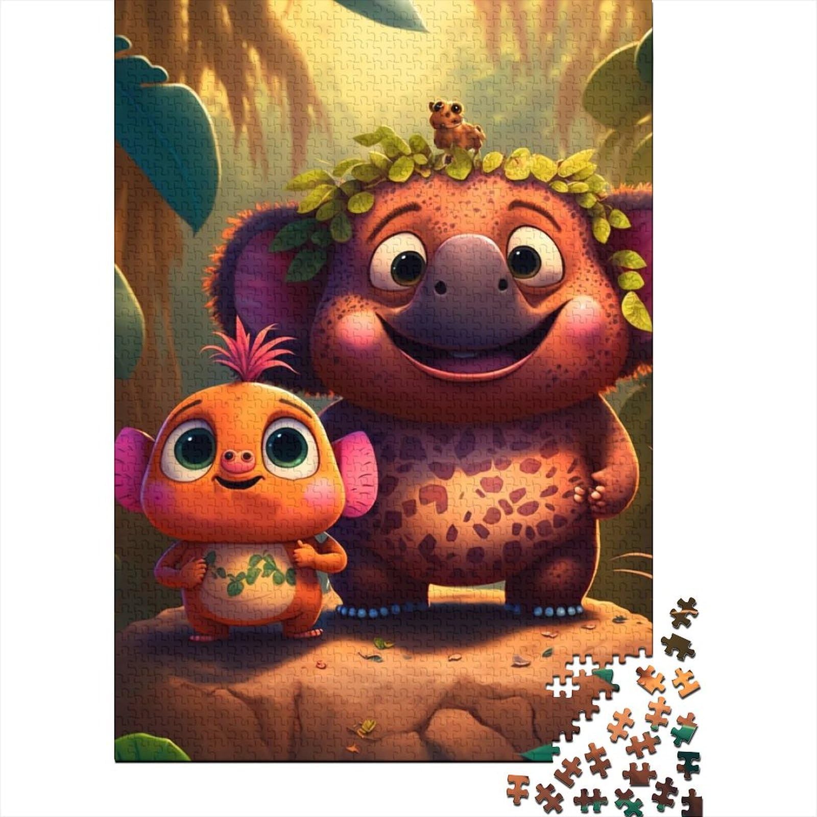 Cartoon Big Eyes Baby Holzpuzzle Puzzles für Erwachsene Teenager Erwachsene 500 Teile Puzzle ganze Familie und die 52x38cm