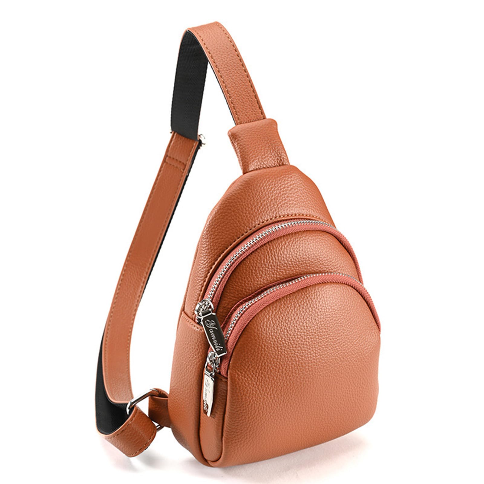 TAKOXIA Tasche für Damen, Bauchtasche, PU, große Kapazität, Sport-Gürteltasche, Brusttasche, multifunktional, Damen, Crossbody, Hüfttasche, Schultertasche, braun, As shown in the figure