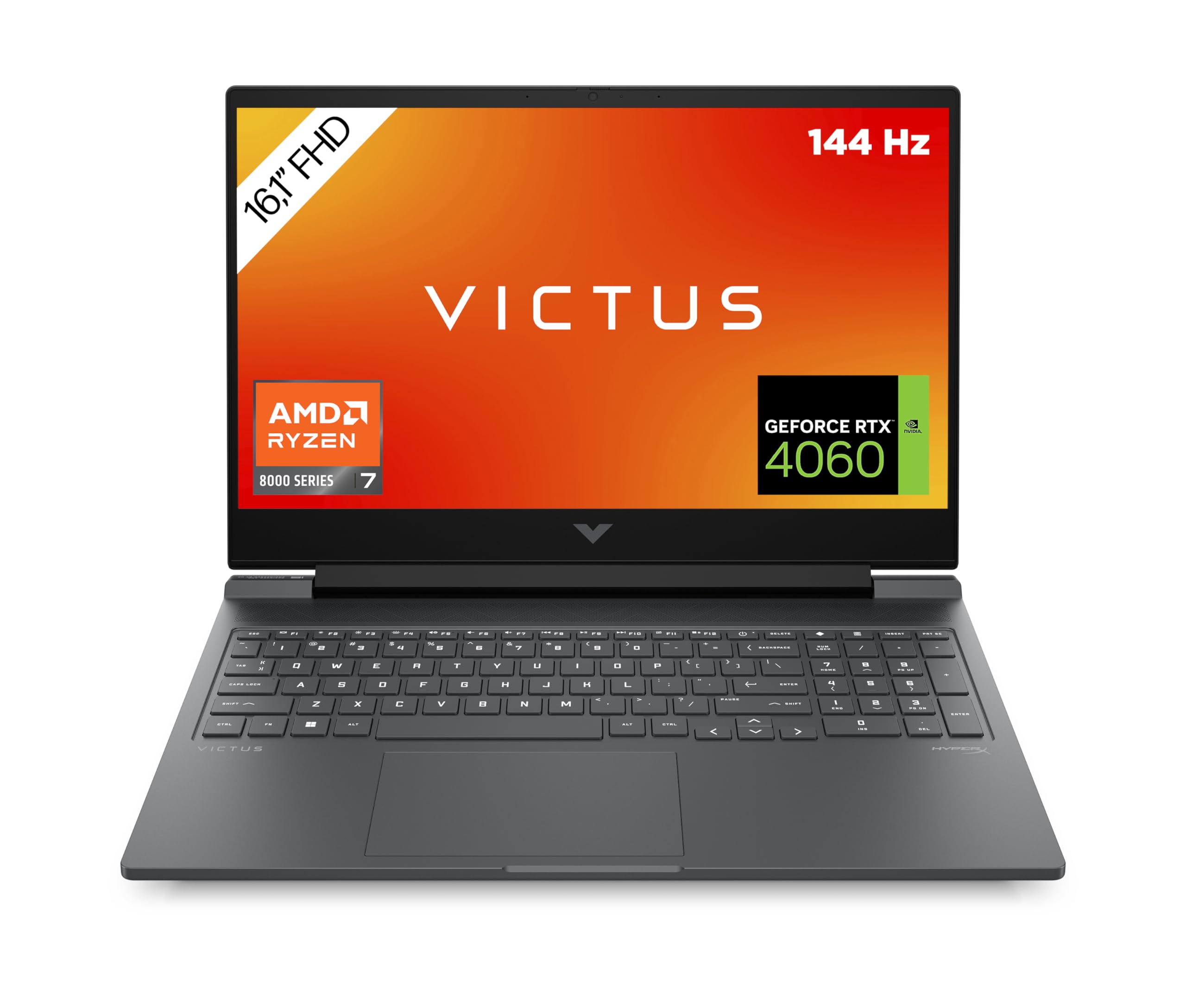 HP VICTUS Gaming Laptop, 16,1" FHD Display 144Hz, AMD Ryzen 7 8840H, 32 GB DDR5 RAM, 1 TB SSD, NVIDIA GeForce RTX 4060 (8GB), QWERTZ, Windows 11, Schwarz