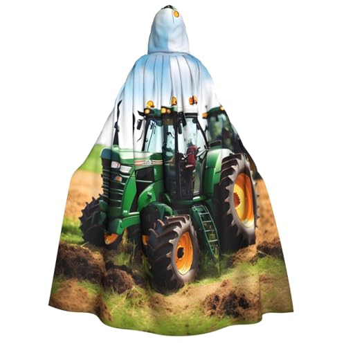 WURTON Company Farm Traktor Print Unisex Kapuzenumhang Halloween Karneval Vampir Cosplay Umhang Kapuzenumhang Kostüm