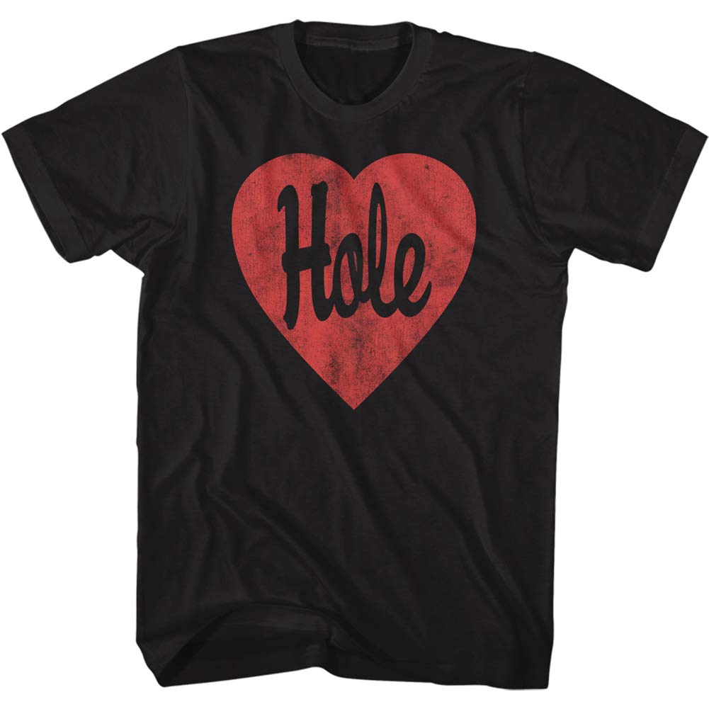 Hole Rock Band Heart Love Logo Erwachsene Kurzarm T-Shirt Graphic Tee, schwarz, Klein