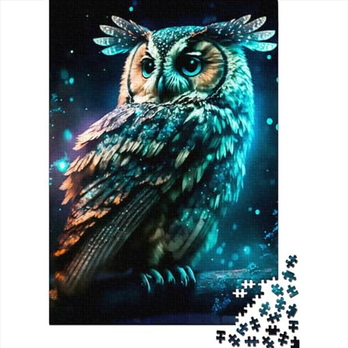 500 große Teile Puzzle für Erwachsene Eulen-Puzzle für Erwachsene und Jugendliche von Family Games Weihnachts- und Geburtstagsgeschenke (Größe: 52 x 38 cm)