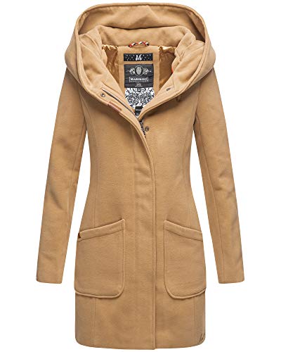 MARIKOO Damen Winter Jacke Mantel Business Trenchcoat Wintermantel Parka XS-XXL MAIKOO (M, Camel)