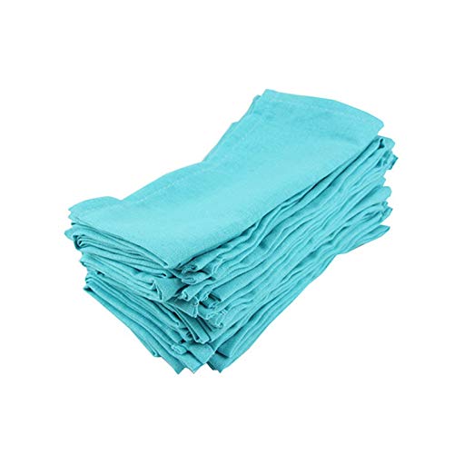 Wiederverwendbare Stoffservietten, Set von 12 Stück Tuch Servietten 40x40cm Baumwolle Leinen Servietten Tischsat Weiche Esstisch Servietten Matte Kinder Tisch Serviette Stoff(12 CJ006 4040Teal)