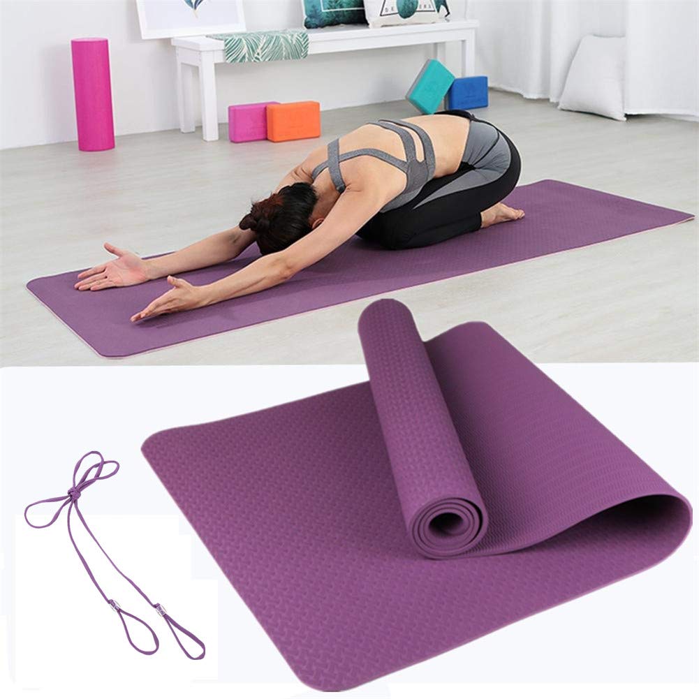 Jogamatte Fitnessmatte Trainingsmatten für Heimgymnastik dick Yogamatten Trainingsmatten für das Heim-Fitnessstudio Yoga Mat Dick purple,6mm