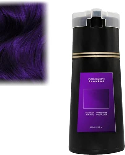 Nova Hair Dye Shampoo, Nova Hair Instant Dye Shampo, Long Lasting Hair Color Shampoo for Women & Men, Easy to Use at Home – Perfect Grey Coverage (Purple)