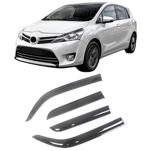 YUEGOO 4 Stück Auto Windabweiser Set für Toyota Corolla Verso 2009-2017, Auto Seitenfenster Regenabweiser Fensterabweiser, Autofenster Regenschutz Rauchschutz Sonnenblende