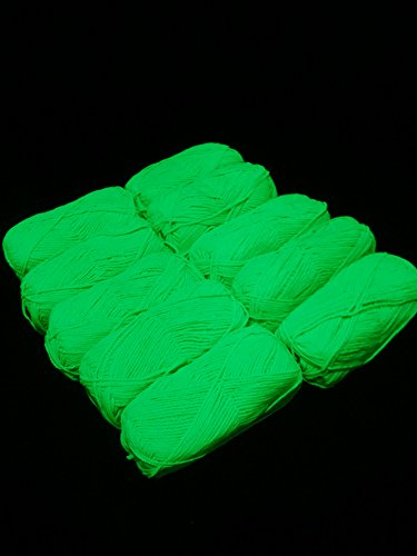 10er-Pack 50g Schwarzlicht Wolle Neon Grün