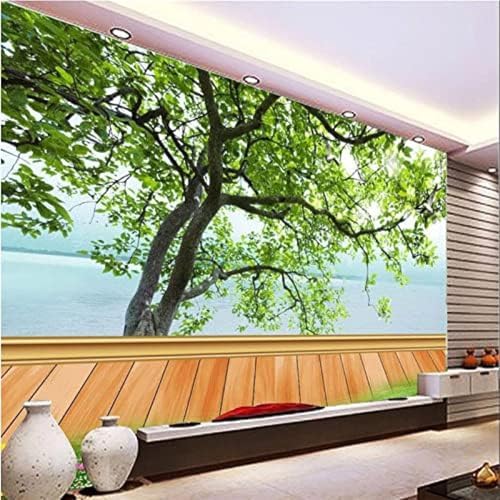 XLMING Einfacher Grüner Baum 3D Tapete Wohnzimmer Sofa Schlafzimmer Esszimmer Home Dekoration Wand-200cm×140cm