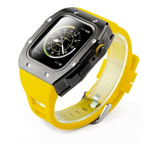 TONECY Schutzhülle für Apple Watch, Edelstahl, Schutzhülle für iWatch Serie 6, 5, SE, 44 mm, Modifikationsset, Zubehör