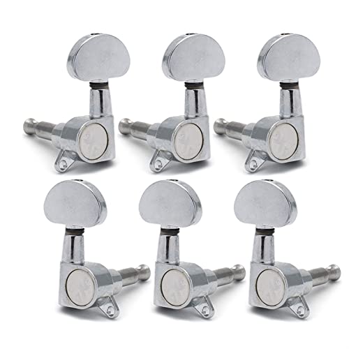 6 Teile/Los Chrom Black Gold Guitar String Tuning Pegs Keys Tuner Machine Köpfe Für Akustische E-Gitarre Stimmwirbel Mechaniken (Color : Chrome 3R3L)