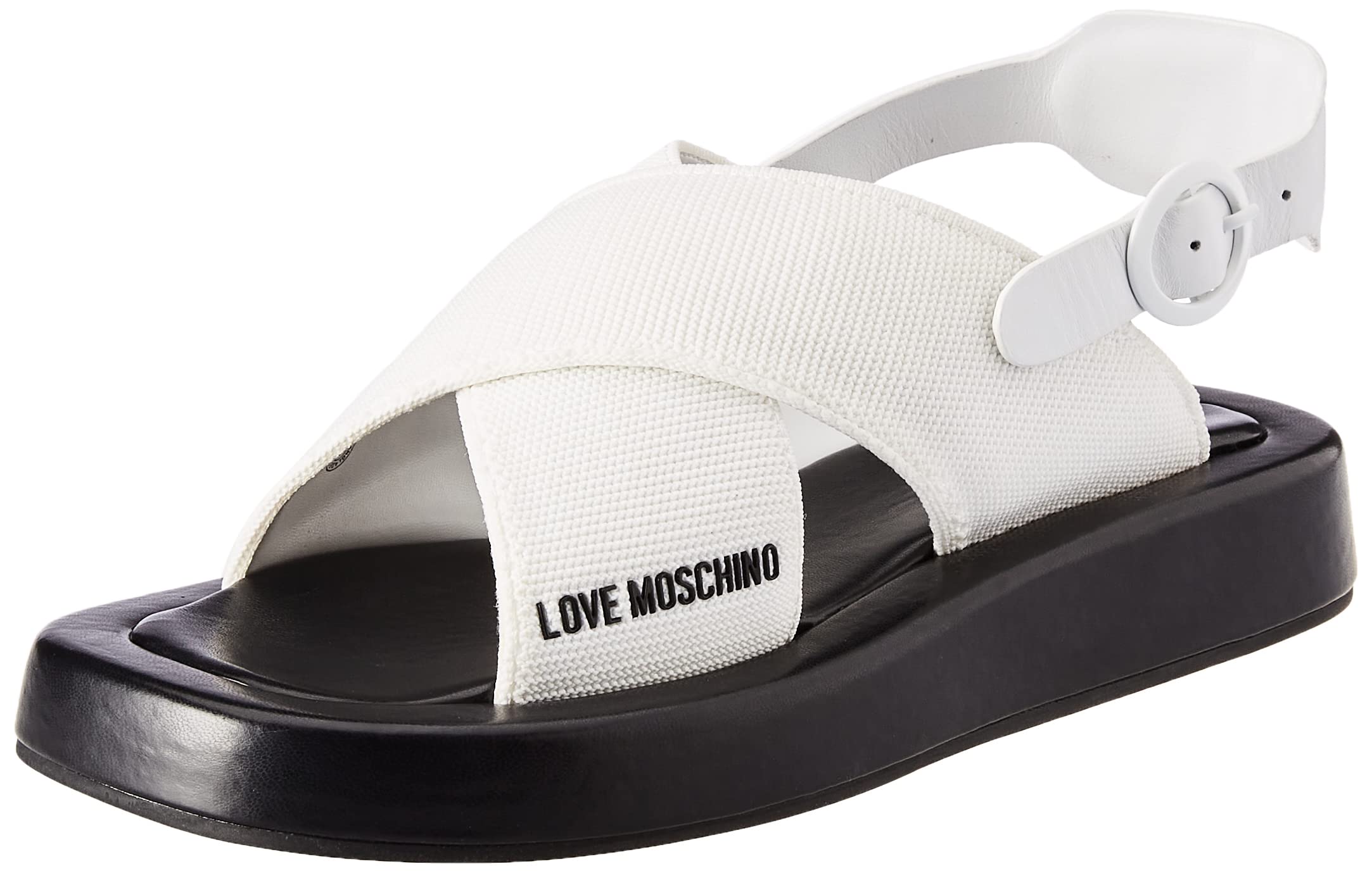 Love Moschino Damen Sandalo Sandale, Weiß, 38 EU