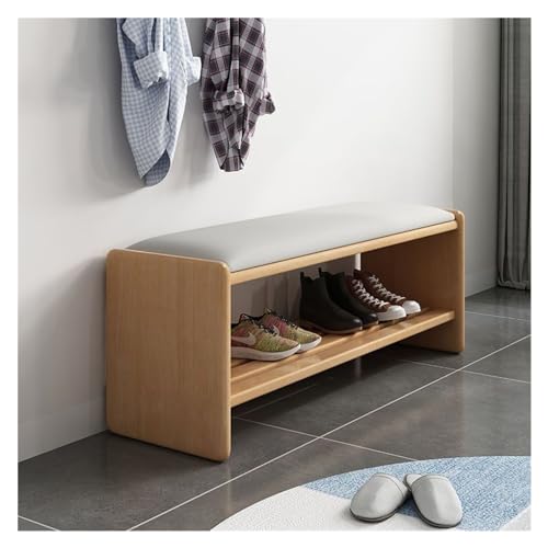 Schuhregal Schuhbank, Aufbewahrungsbänke for den Eingangsbereich, Schuhaufbewahrung mit gepolstertem Kissen, Schuhbank aus Holz for den Eingangsbereich, 2-stufiger Schuhregal-Organizer for Eingangsber