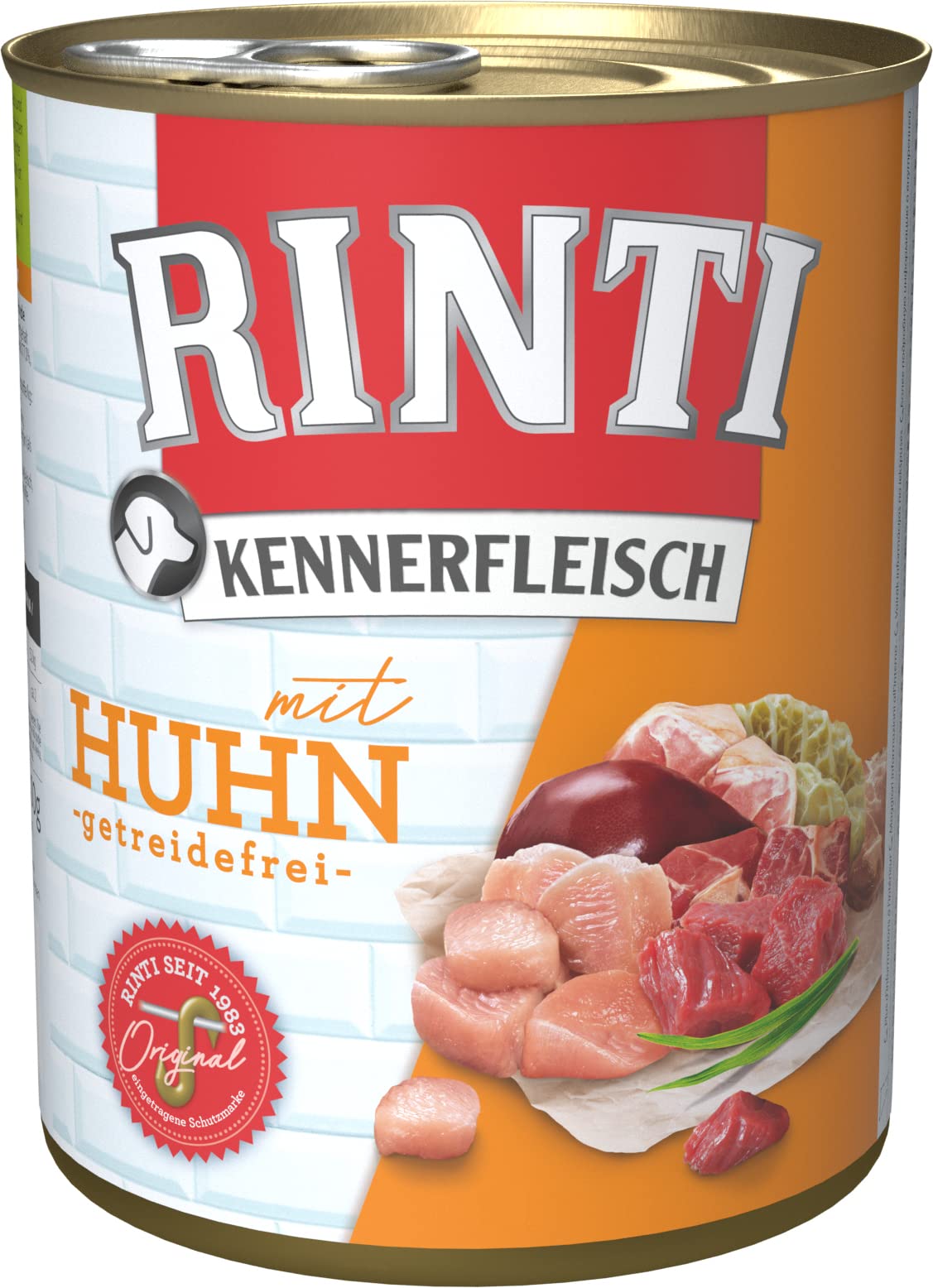 Rinti Pur Kennerfleisch Huhn für Hunde, 12er Pack (12 x 800 g)