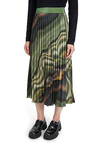 Cartoon Damen Plisseerock mit offenem Saum Green/Dark Green,36