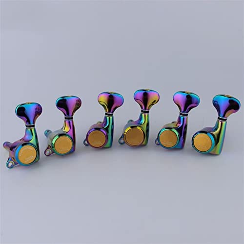 ALFAAL Chamäleon-Regenbogen-Verriegelungs-Tuner-Gitarre-Tuning- PEGs E-Gitarren-Maschinenköpfe (Color : 6L)