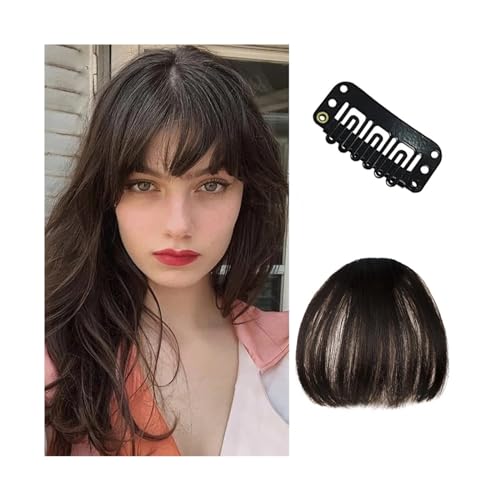 Pony Extension für Damen Bangs Haarspange Bang Clip on Air Bangs Natural Fringe Front Flat Bang 1 Stück Glattes Haar for Frauen Fringe Bangs(K20-4)