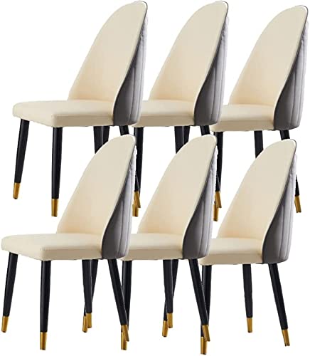 TBSZCM FSOZDBBPL 6er-Set, Stuhl, modernes Design, Mikrofaser-Lederstühle, weich gepolsterter Sitz für Büro, Lounge, Esszimmer, Schlafzimmer, Heimstuhl Run forward