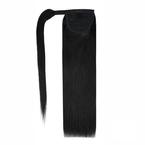 Haarverlängerungen Pferdeschwanz, Echthaar-Pferdeschwanz-Verlängerung, 35,6–55,9 cm lang, gerade, umwickelbarer Pferdeschwanz, Clip-in-Haarverlängerung, brasilianisches Remy-Haar, gerade Pferdeschwanz