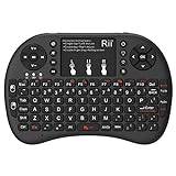 Rii Mini i8+ Wireless (QWERTY US layout) - Mini Beleuchtete Tastatur mit Multi-Touch Maus-Pad für Smart TV, Mini PC, HTPC, Computer und Konsolenspiele