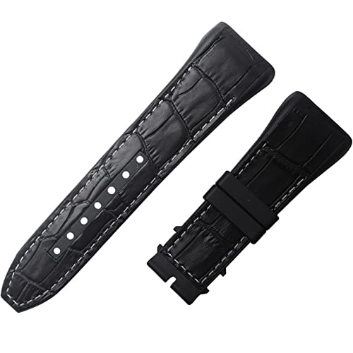 NEYENS Uhrenarmband für Franck Muller Serie, 28 mm, Nylon, Rindsleder, Silikon, Schwarz / Blau, 28mm no buckle, Achat