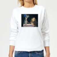 Disney Lady And The Tramp Spaghetti Scene Damen Sweatshirt - Weiß - XL - Weiß