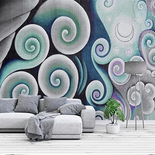 XLMING Abstraktes Buntes Wolkenmuster 3D Tapete Wohnzimmer Sofa Schlafzimmer Esszimmer Home Dekoration Wand-150cm×105cm