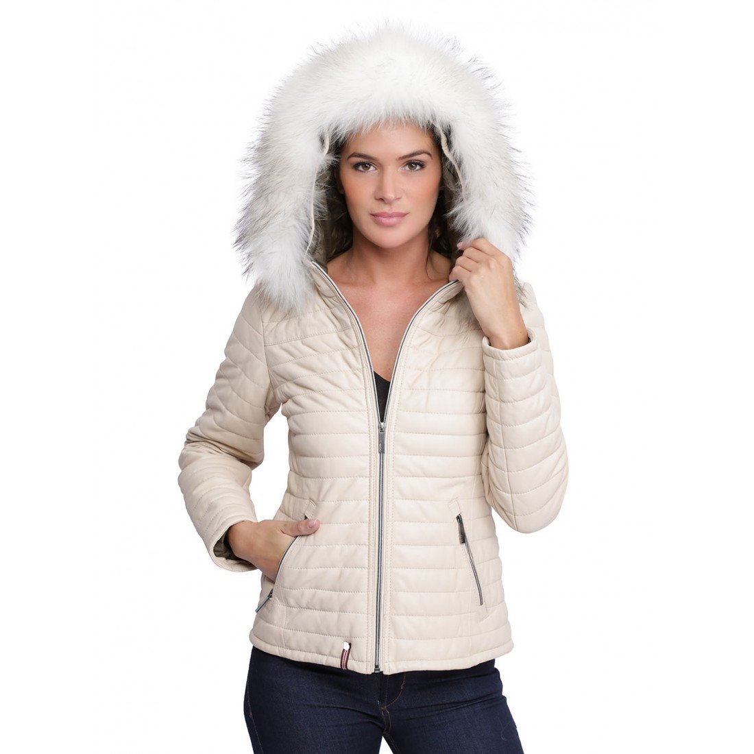 Oakwood Damen 61677-519 Daunenjacke, Weiß (Elfenbeinfarben), M