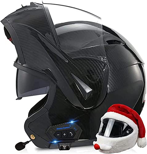 Klapphelm Integrierter Bluetooth Motorradhelm Mit Doppelvisier Modular-Helm DOT/ECE Genehmigt Motorrad Full Face Helm Rollerhelm Anti-Fog-Doppelspiegel Sturzhelm Unisex