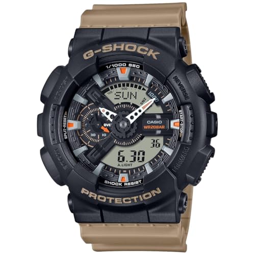 Casio G-Shock 110 Series Men's Watch Black and Brown GA-110TU-1A5ER Resin Case and Strap