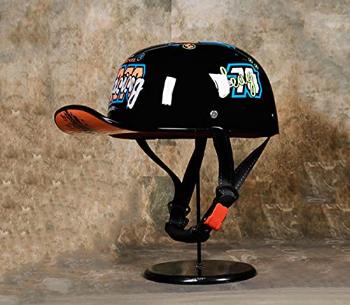 Retro Halb Offener Motorradhelm Open Face Halbhelme - ECE Zertifizierung Baseball Cap Style Helm - Männer Und Frauen Motorrad Halbschale Helm Für Bike Cruiser Chopper Moped Scooter JetHelm