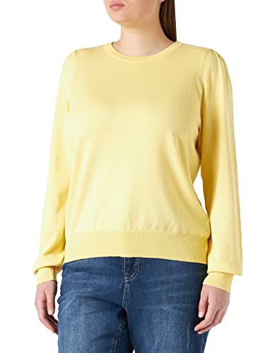 Peppercorn Damen Tana Longsleeve Curved Lange Puffärmel, 6040 Pale Yellow, 48